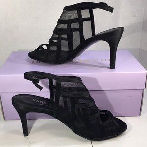 Veneli di Notte Black Mesh Strappy Heels Women’s 6